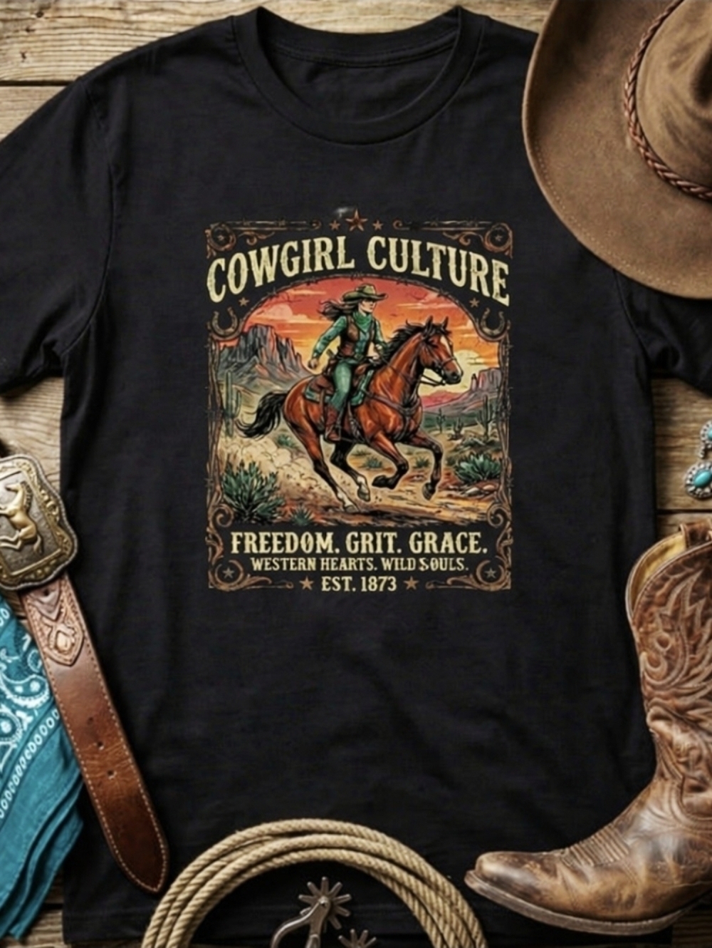 Cowgirl Culture Western Graphic Tee • Vintage Cowgirl Shirt • Rodeo Country Top